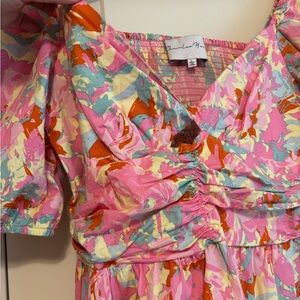 EUC - Charles Henry Pink Floral Mini Dress
